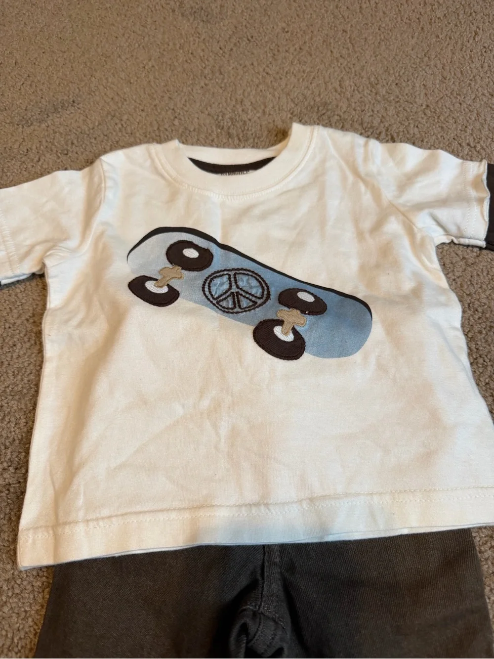 Gymboree boys 3-6M Two-Piece Kids jeans shirt Set skate print